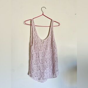 Wilfred Aritzia Lace Sheer Tank Lilac
